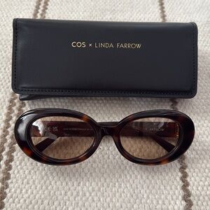 COS x Linda Farrow Oval Brown Tortoise Sunglasses